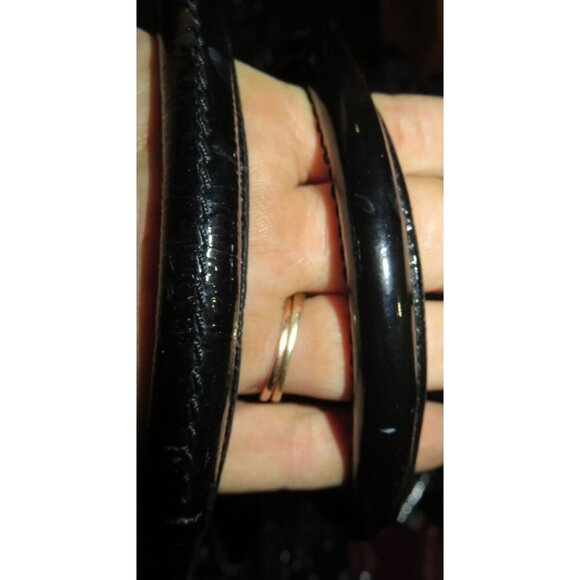 Coach 2014 Black Signature C Logo Canvas & Patent Leather Carryall Handbag - Picture 5 of 11